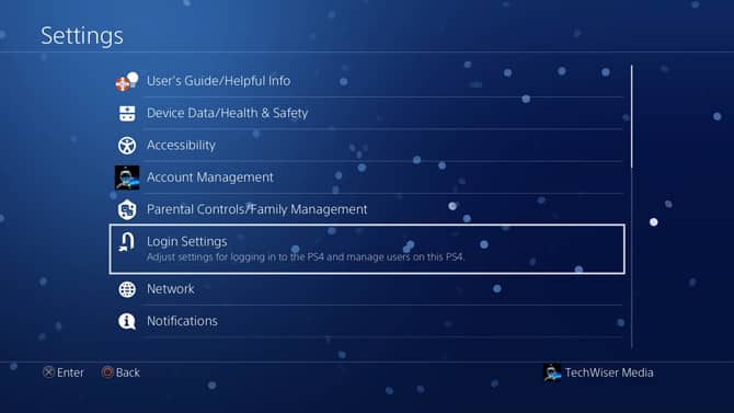 صورة لـ كيفية إضافة كلمة مرور إلى حساب PS4 الخاص بك | login-settings-DzTechs
