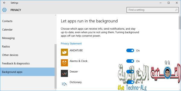 صورة لـ شرح لأفضل الخطوات التي تساعدك في تسريع الويندوز 10 | allow-background-apps-DzTechs