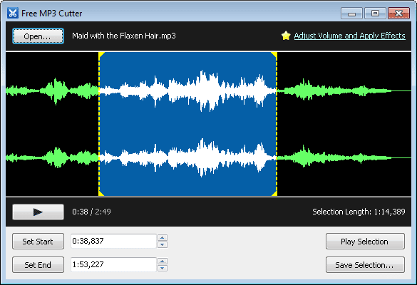 صورة لـ برنامج MP3 Cutter لتعديل وقص الملفات الصوتية الى اجزاء | free-mp3-cutter-DzTechs