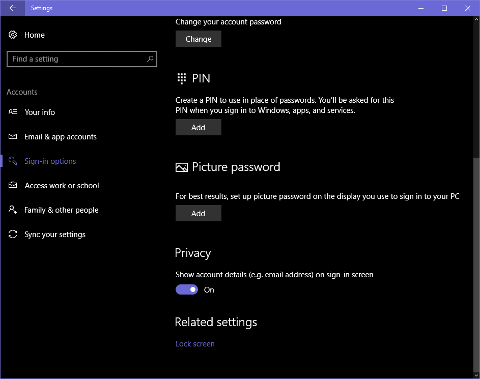 صورة لـ 5 إعدادات للخصوصية يجب تغييرها في Windows 10 لمنع مايكروسوفت من التجسس عليك | email-lock-screen-DzTechs