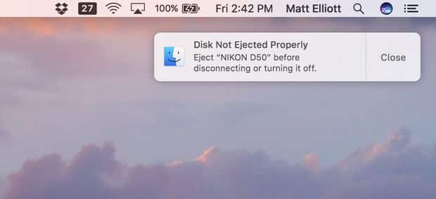 صورة لـ خمس طرق لإخراج القرص الخارجي من نظام الماك للتخلص من التحذيرات | disk-not-ejected-properly-min