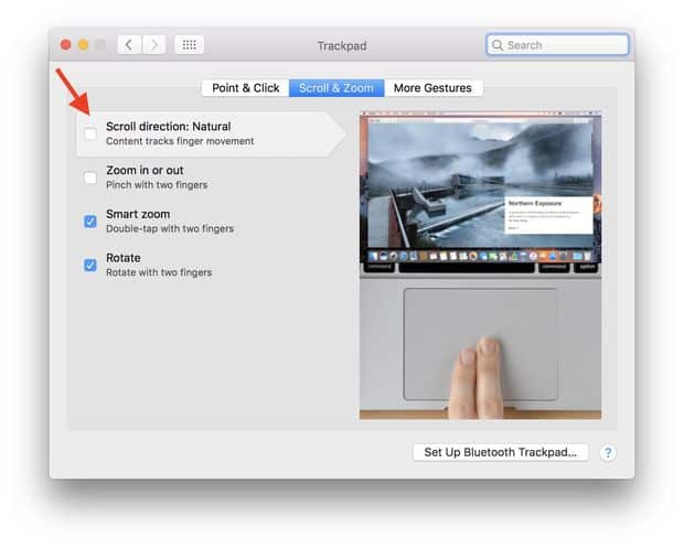 صورة لـ 10 أشياء يجب ضبطها عند تكوين اعدادات ماك بوك MacBook جديد | scrolling-direction-min