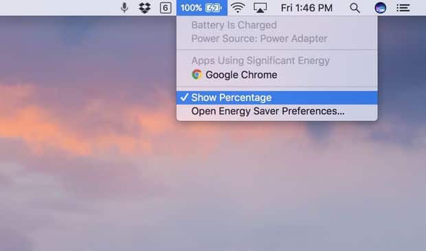صورة لـ 10 أشياء يجب ضبطها عند تكوين اعدادات ماك بوك MacBook جديد | show-battery-percentage-min
