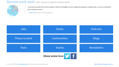 صورة لـ موقع Remote Work Stash متخصص في جمع مصادر مختلفة حول العمل عن بعد | Screenshot-from-2016-09-08