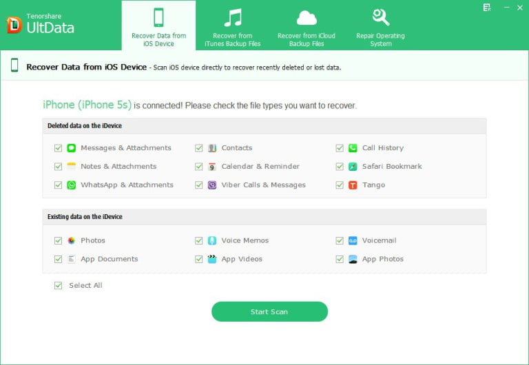 صورة لـ برنامج Tenorshare UltData أفضل برنامج لاستعادة الملفات المفقودة والمحذوفة على الأيفون | UltData-iOS-10-DzTechs