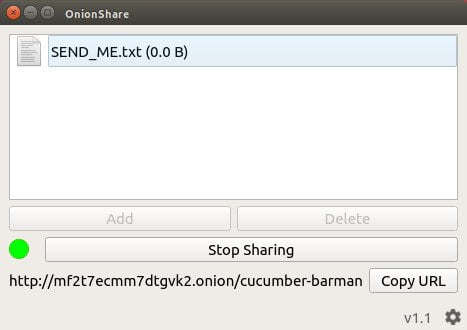 صورة لـ مشاركة الملفات أي كان حجمها بشكل آمن مع أونيونشار Onionshare | os-sending-DzTechs