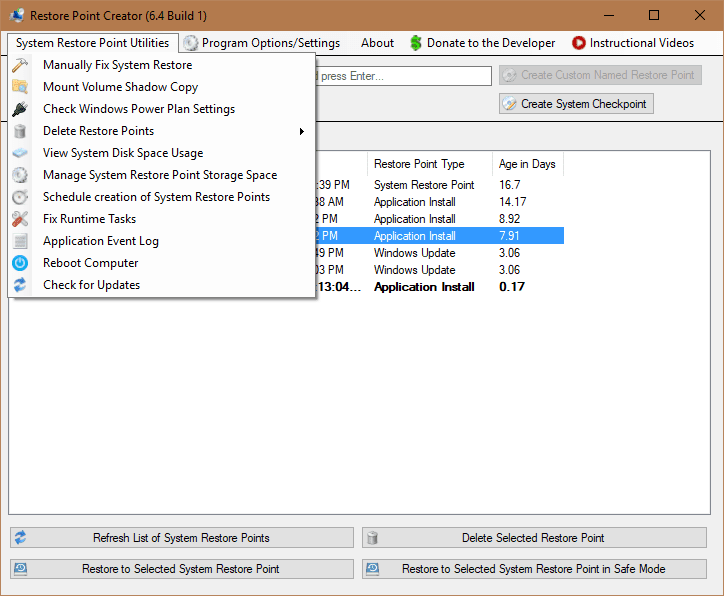 صورة لـ 3 من أفضل الأدوات لإدارة نقاط استعادة النظام في الويندوز بسهولة | win-system-restore-tools-restore-point-creator-DzTechs