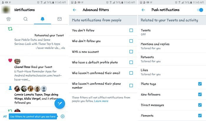 صورة لـ كيفية تعطيل اشعارات Android لمختلف الشبكات الاجتماعية | Notifications-Twitter-DzTechs