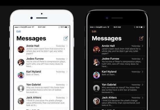 صورة لـ كيفية تنشيط الوضع المظلم على الأيفون الخاص بك | Dark-Mode-mte-Comparison-DzTechs