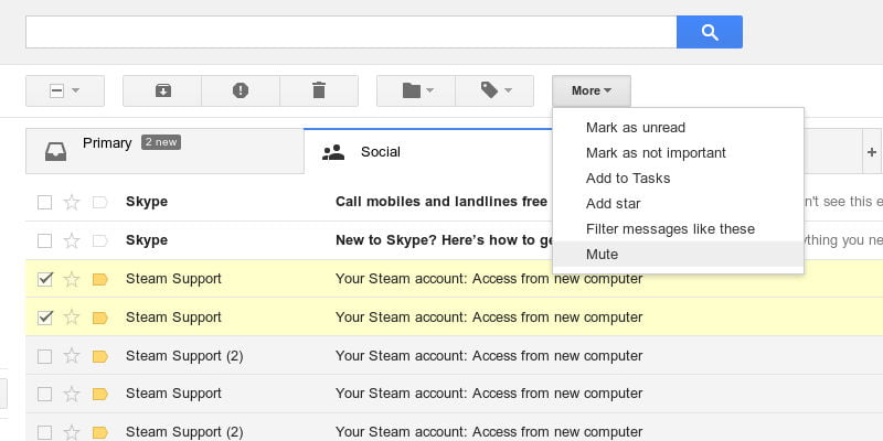 صورة لـ كيفية كتم وإلغاء تجاهل رسالة بريد إلكتروني في Gmail | gm-mute-DzTechs