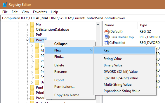 صورة لـ كيفية تعطيل خاصية Power Throttling في ويندوز 10 | power-throttling-win10-select-new-key-DzTechs