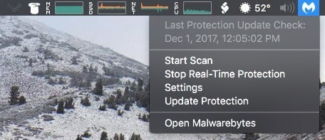 صورة لـ كيفية اكتشاف و إزالة البرامج الضارة من حاسوب الماك الخاص بك | remove-malware-from-mac-malwarebytes-menu-2-DzTechs