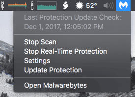 صورة لـ كيفية اكتشاف و إزالة البرامج الضارة من حاسوب الماك الخاص بك | remove-malware-from-mac-malwarebytes-menu-4-DzTechs