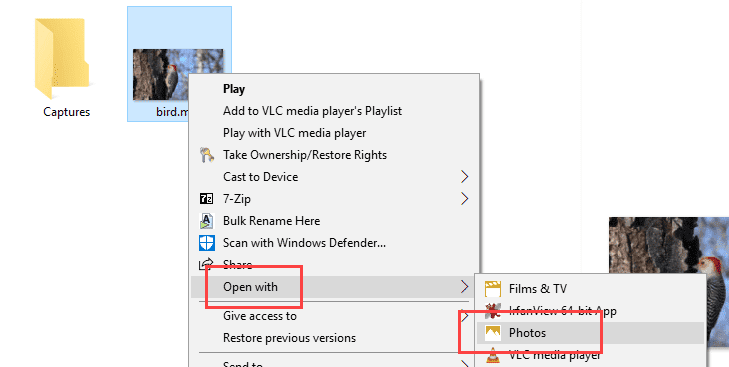 صورة لـ كيفية تقليم فيديو في ويندوز 10 دون استخدام أي من تطبيقات الطرف الثالث | trim-video-win10-open-with-photos-app-DzTechs