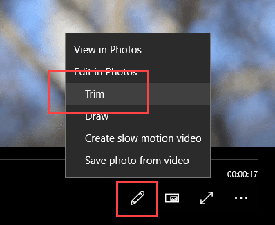 صورة لـ كيفية تقليم فيديو في ويندوز 10 دون استخدام أي من تطبيقات الطرف الثالث | trim-video-win10-select-trim-option-2-DzTechs