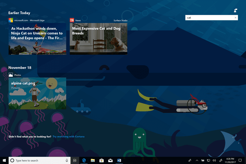 صورة لـ Microsoft قامت بعد تأخر باضافة ميزة Timeline في النسخة الجديدة للويندوز 10 | win10-timeline-working-DzTechs