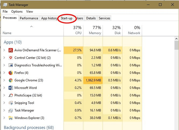 صورة لـ 7 طرق لجعل نظام التشغيل Windows 10 يعمل بشكل أسرع مع فرق واضح | Windows-OS-run-faster-task-manager-start-up-DzTechs