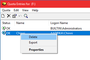صورة لـ كيفية منع المستخدم من استخدام كل مساحة الهارد ديسك في الويندوز | win-storage-quota-limit-select-delete-DzTechs
