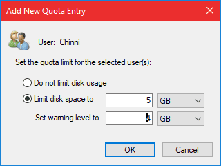 صورة لـ كيفية منع المستخدم من استخدام كل مساحة الهارد ديسك في الويندوز | win-storage-quota-limit-set-user-quota-limit-DzTechs