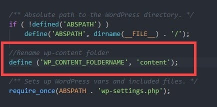 صورة لـ كيفية تغيير إسم مجلد Wp-content في WordPress وما يجب معرفته للقيام بذلك | rename-wp-content-folder-add-first-code-block-DzTechs