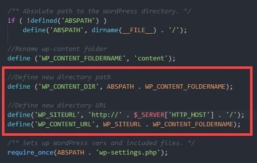 صورة لـ كيفية تغيير إسم مجلد Wp-content في WordPress وما يجب معرفته للقيام بذلك | rename-wp-content-folder-add-second-code-block-DzTechs