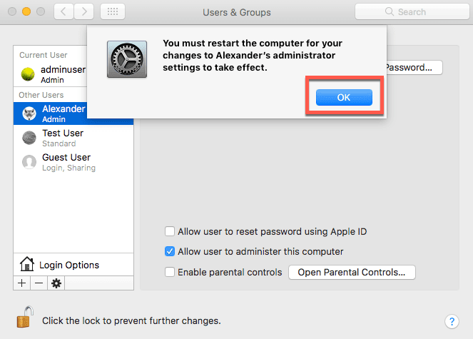 صورة لـ لماذا لا يتعين عليك إستخدام حساب المسؤول كحسابك الرئيسي | create-standard-user-account-macos-9-DzTechs
