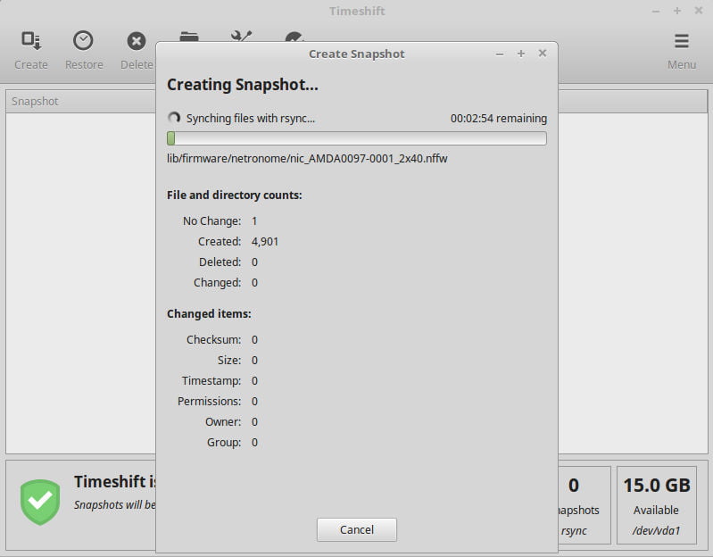 صورة لـ لماذا يجب عليك استخدام TimeShift في Linux Mint لعمل نسخة احتياطية من جهاز الكمبيوتر الخاص بك | mt-timeshift-create-DzTechs