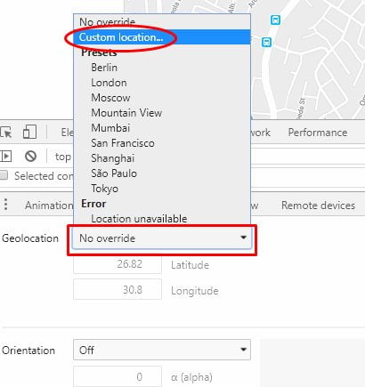 صورة لـ 5 طرق لتعيين الموقع في بحث Google وميزات الموقع الجغرافي أثناء السفر | Google-Search-and-Geo-Location-changes-Emulator-no-override-DzTechs