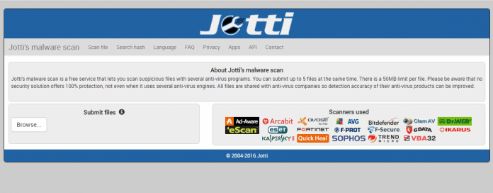 صورة لـ كيفية فحص الملفات و الروابط دون أي برامج مكافحة فيروسات مثبتة | Jotti-696x272-DzTechs