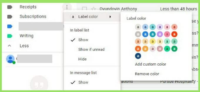 صورة لـ كيفية إضافة ترميز الألوان على Gmail لعلبة رسائل مرئية بشكل واضح | gmail-color-choose-DzTechs