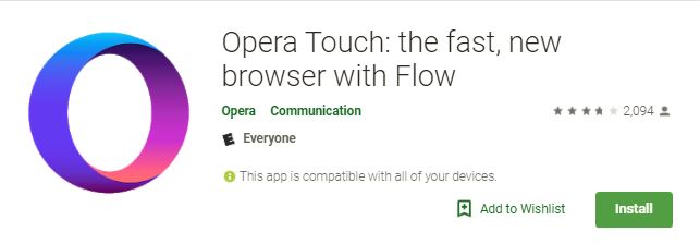 صورة لـ كيفية الحصول على أفضل المزايا الجديدة على متصفح Opera Touch | opera-touch-play-store-DzTechs