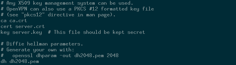 صورة لـ إنشاء شبكة افتراضية خاصة (VPN) على Linux باستخدام OpenVPN | openvpn-serverconf1-c-DzTechs