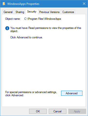 صورة لـ كيفية الحصول على إمكانية الوصول إلى مجلد WindowsApps في Windows 10 | windowsapps-folder-select-advanced-DzTechs
