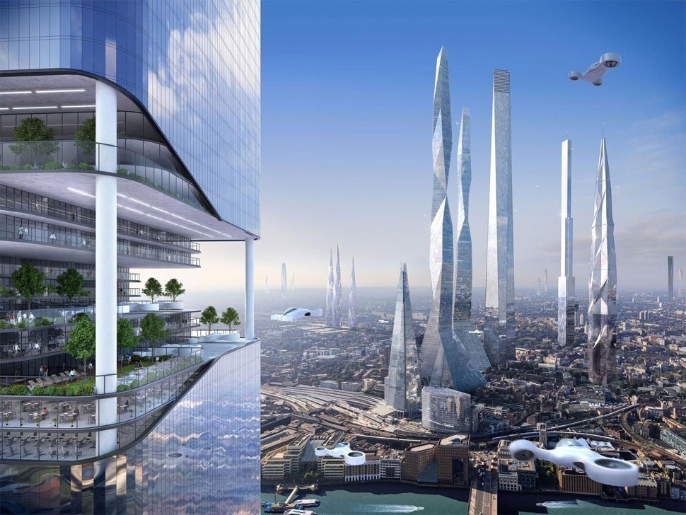 صورة لـ كيف سيكون شكل عالمنا بعد 50 عامًا من الآن ؟ 8 توقعات مستقبلية | 382-future-london-skyline-2100