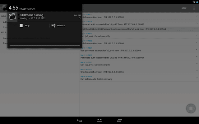 صورة لـ أفضل تطبيقات و أدوات الاختراق والقرصنة للأندرويد | SSHDroid-Android-Secure-Shell-1024x640-DzTechs