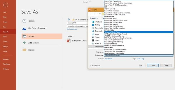 صورة لـ كيفية إنشاء فيديو Youtube احترافي باستخدام PowerPoint | Save-PowerPoint-as-WMV-DzTechs