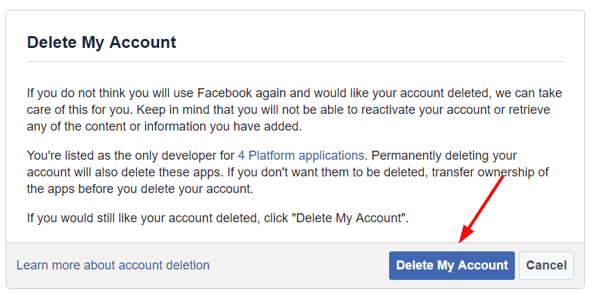صورة لـ كيفية حذف حسابك على Facebook نهائيًا في دقيقتين (طريقة سهلة) | delete-my-account-3-DzTechs