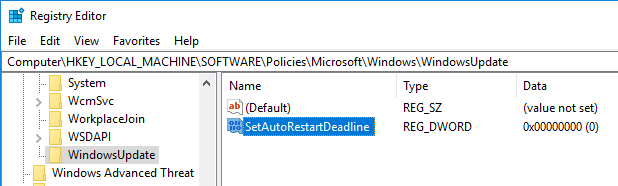 صورة لـ كيفية تكوين إعدادات إعادة التشغيل التلقائي في Windows 10 لتثبيت التحديثات | win10-auto-restart-schedule-create-value-1-DzTechs