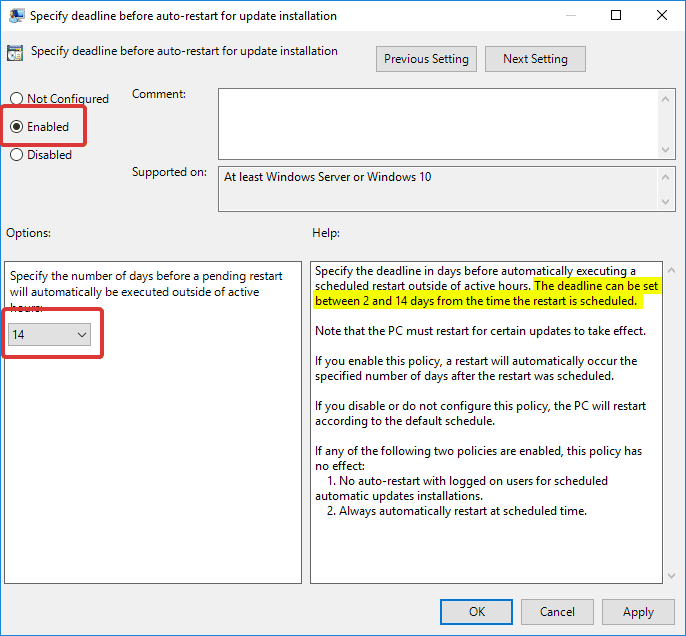 صورة لـ كيفية تكوين إعدادات إعادة التشغيل التلقائي في Windows 10 لتثبيت التحديثات | win10-auto-restart-schedule-enable-policy-DzTechs