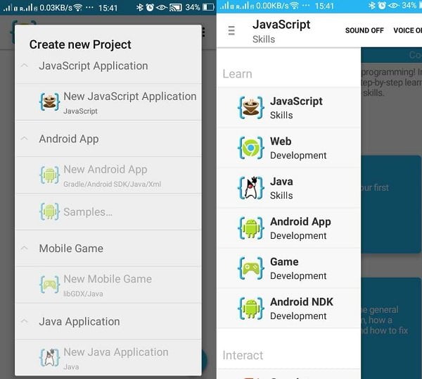 صورة لـ 5 من أفضل تطبيقات تحرير الأكواد الموصى بها لنظام Android | AIDE-Screenshots-Learning-Projects-DzTechs