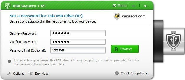 صورة لـ كيفية حماية محركات الأقراص الصلبة الخارجية الخاصة بك باستخدام كلمة المرور | Kakasoft-USB-Security-2-DzTechs
