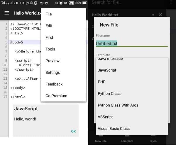 صورة لـ 5 من أفضل تطبيقات تحرير الأكواد الموصى بها لنظام Android | Quoda-Screenshot-DzTechs