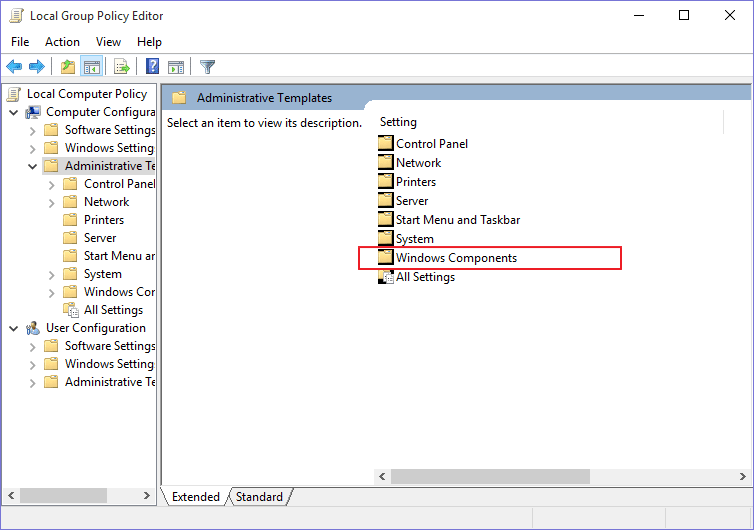صورة لـ 3 طرق لإيقاف تحديثات Windows 10 الإجبارية | Windows-10-group-policy-windows-components-DzTechs