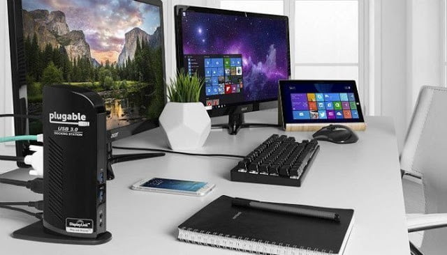 صورة لـ أفضل Docking Station Laptop للكمبيوتر المحمول لتوسيع الاتصال الخاص بك | docking-station-plugable-DzTechs
