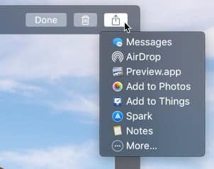 صورة لـ إتقان أدوات وخيارات Screenshots على MacOS Mojave الجديدة | mojave-screenshots-tools-sharing-from-markup-window-DzTechs