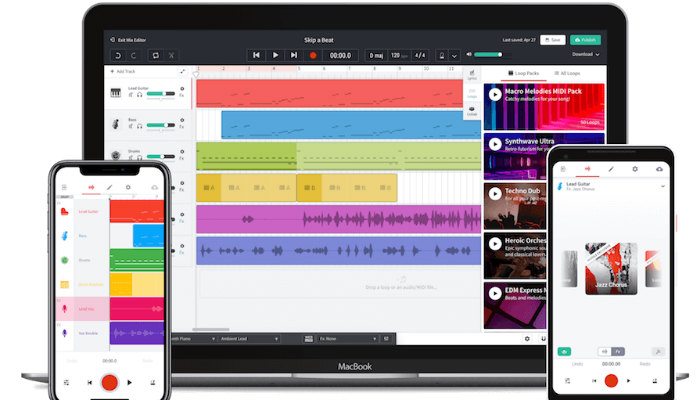 صورة لـ أفضل تطبيقات إنشاء الموسيقى على Android لتأليف الموسيقى أثناء التنقل | music-bandlab-DzTechs