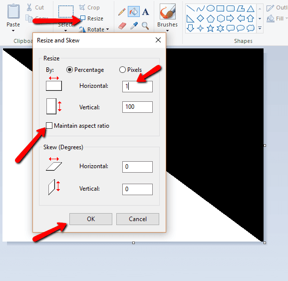 صورة لـ 5 أشياء رائعة لا تعرفها أبداً يمكنك القيام بها باستخدام برنامج Microsoft Paint | windows-mspaintskew-DzTechs