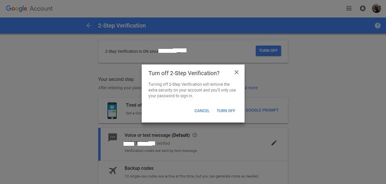 صورة لـ كيفية إزالة رقم هاتفك من حساب Google الخاص بك | Google-2-step-verification-Turn-off-DzTechs