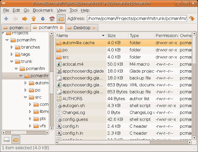 صورة لـ أفضل مدراء الملفات لنظام التشغيل Linux | Linux-file-managers-05-PCManFM-DzTechs