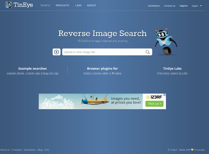 صورة لـ 7 استخدامات عظيمة لمحركات البحث المرئية للعثور على الصور التي تريدها | Reverse_Image_Search_Engines-02-TinEye-DzTechs